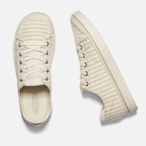 Keen Elsa IV Beige Striped Canvas Sneakers Natural/Birch